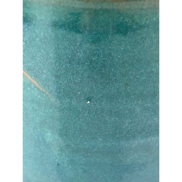 Studio Art Pottery Butter Keeper Crock w/ Lid Green Artist Signed Sun Valley, ID - Picture 8 of 16
